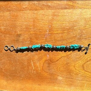 Genuine turquoise and sterling silver bracelet